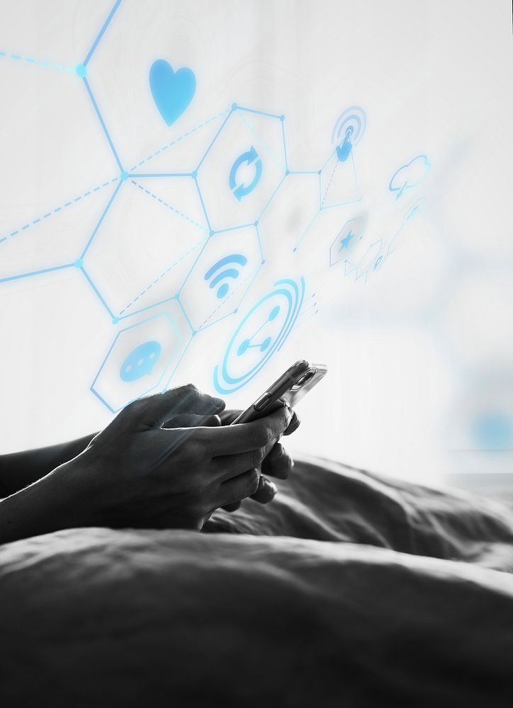 Woman using a phone in bed | Free Photo - rawpixel