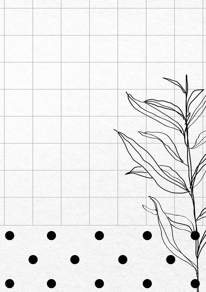Plant background doodle border psd
