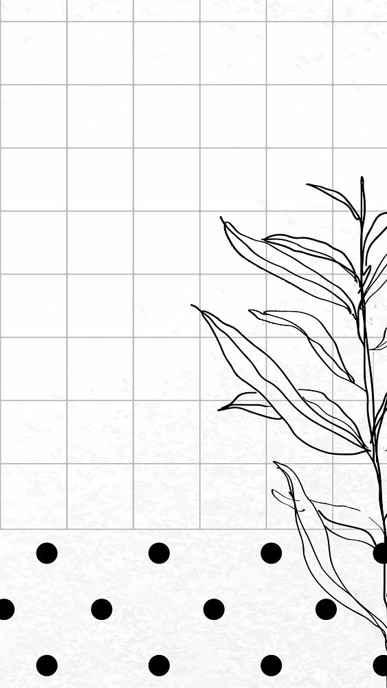 Plant social media story background, doodle design vector