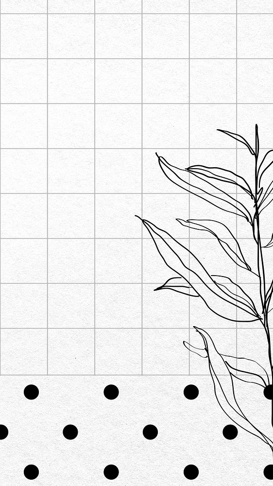 Plant phone wallpaper background, doodle design
