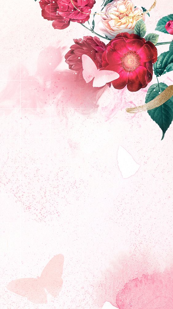 Pink flower iPhone wallpaper, beautiful aesthetic background
