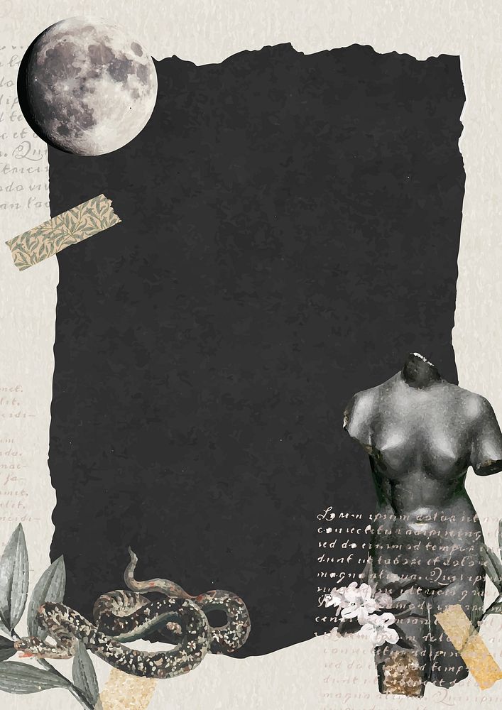 Collage wallpaper, dark aesthetic background vector digital collage art