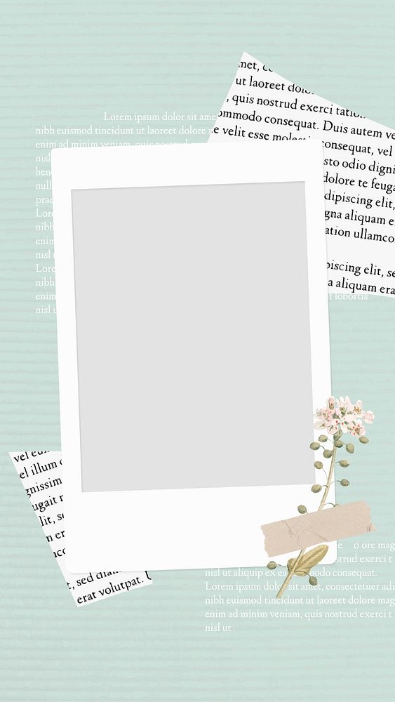 Frame background wallpaper psd Polaroid on paper collage