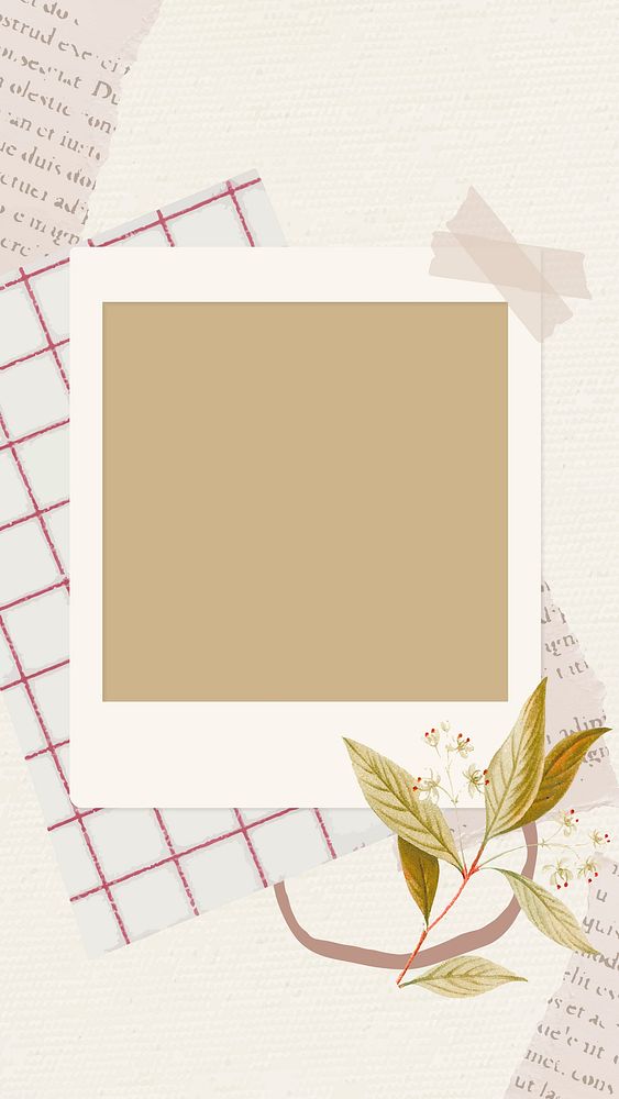 Frame background wallpaper vector Polaroid on paper collage