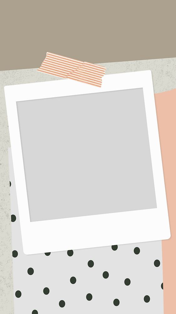 Frame background wallpaper psd instant photo on paper collage