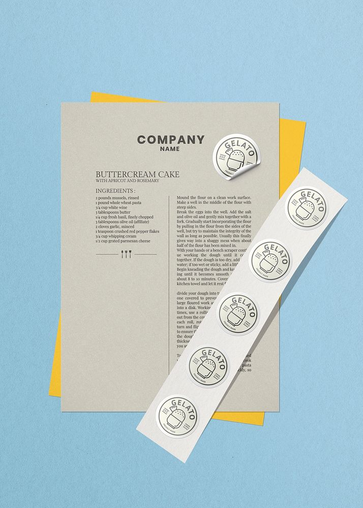 Corporate identity mockup psd, logo sticker, flat lay design