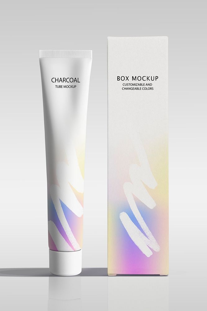 Skincare tube mockup, cosmetic product packaging psd