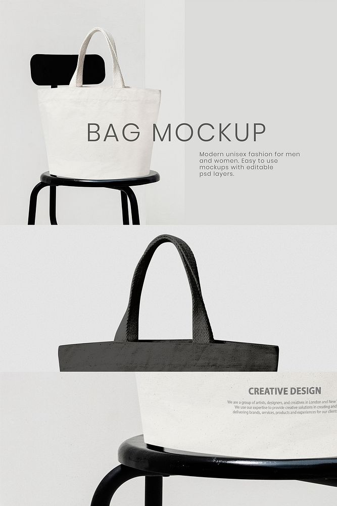 Canvas tote bag mockup psd on chair