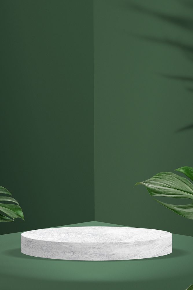Botanical product backdrop with tropical leaves
