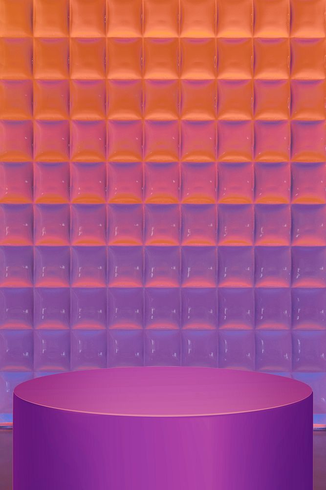 Gradient product backdrop, neon purple stand