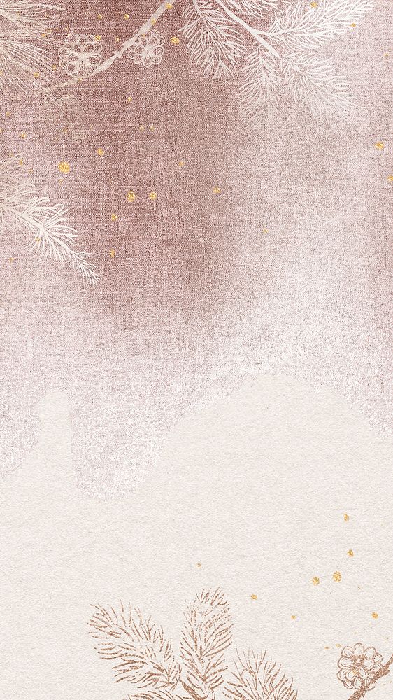 Pink Christmas mobile wallpaper, glitter & watercolor design