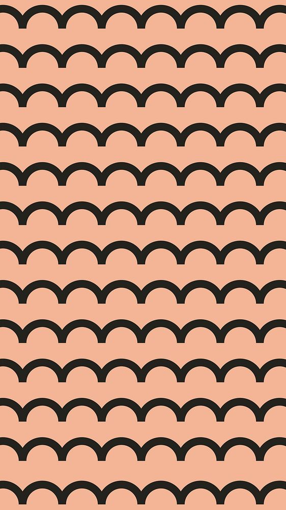 Wave pattern mobile wallpaper, orange abstract lines