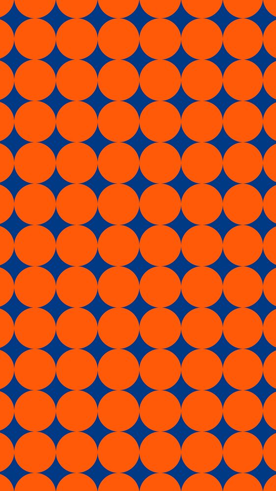Geometric pattern mobile wallpaper, orange circle