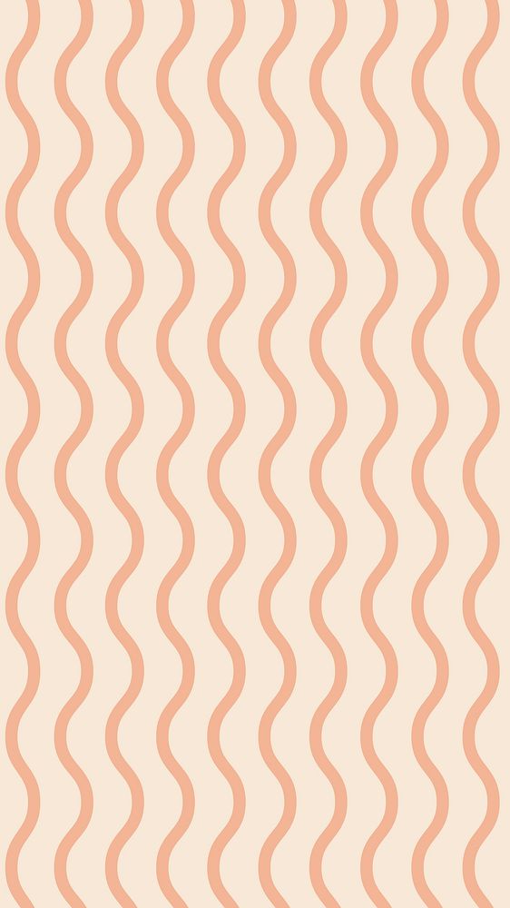 Wave pattern phone wallpaper, beige abstract lines