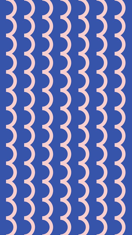 Blue fish scale pattern mobile wallpaper, abstract design