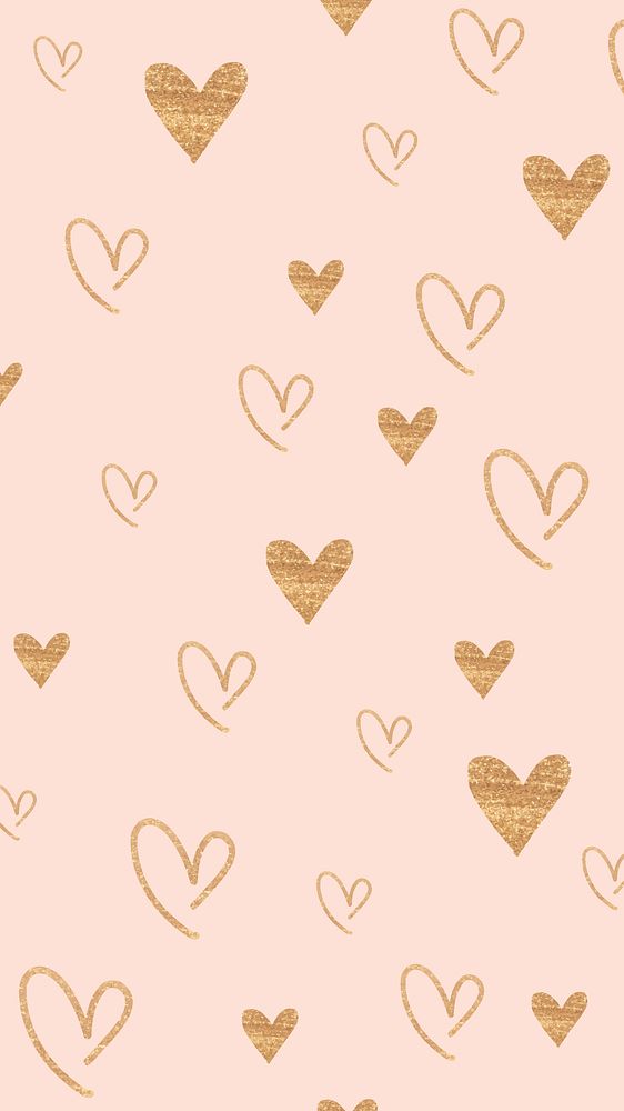 Pink heart mobile wallpaper, Valentine's pattern