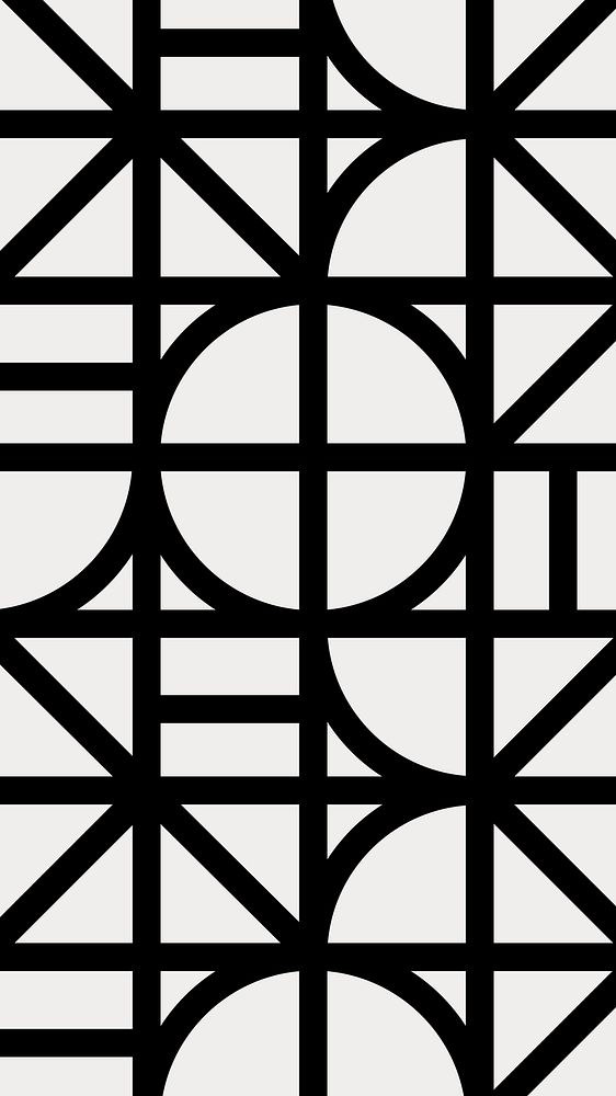 Black abstract phone wallpaper, geometric pattern design