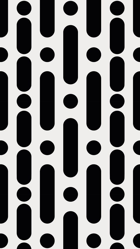 Geometric black phone wallpaper, abstract design