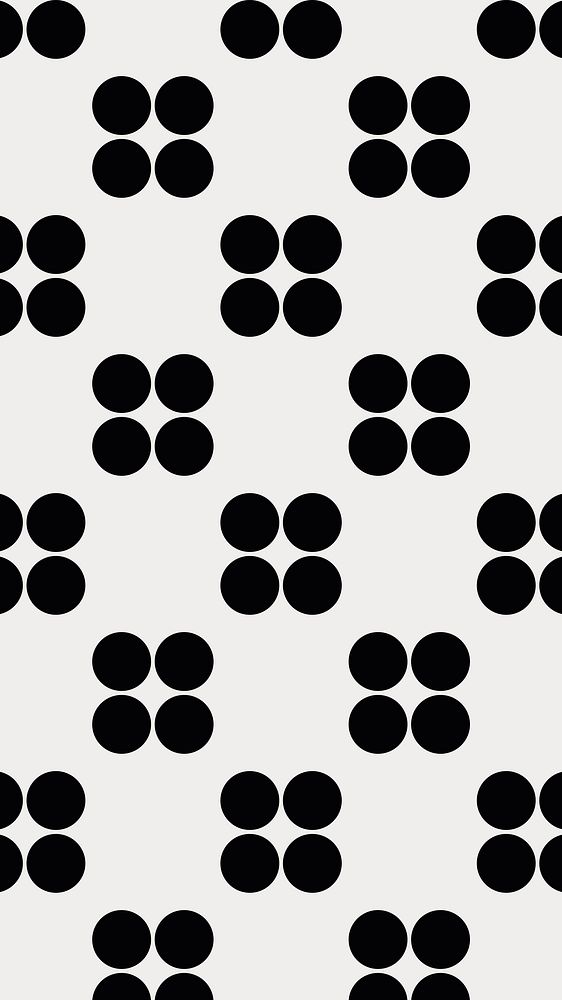 Circle pattern phone wallpaper, black geometric