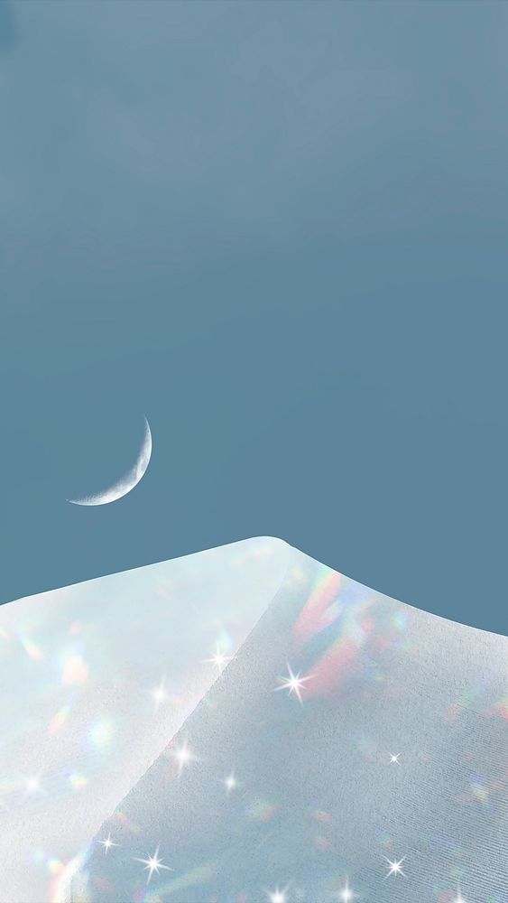 Holographic snowy mountains mobile wallpaper, aesthetic design