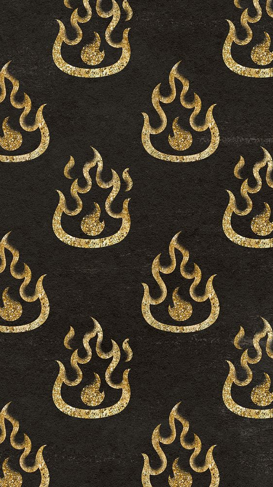 Flame glitter phone wallpaper, aesthetic pattern