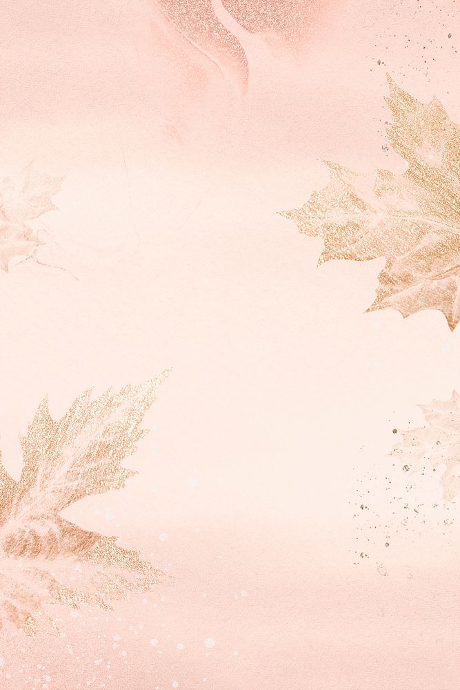Leaf background, pink pastel botanical design 
