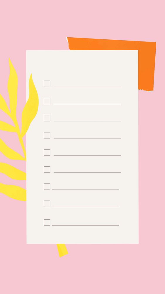 Simple phone wallpaper, to-do-list memo on pink design vector