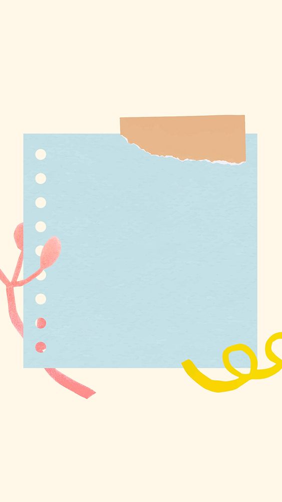 Notepaper phone wallpaper, cute design on cream background vector