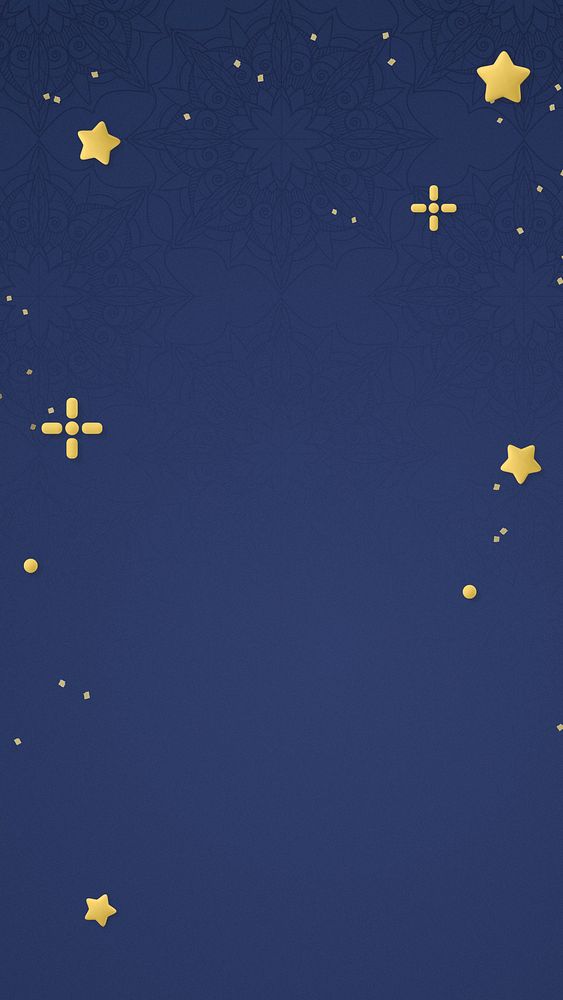 Blue 3D desktop iPhone wallpaper, starry sky background