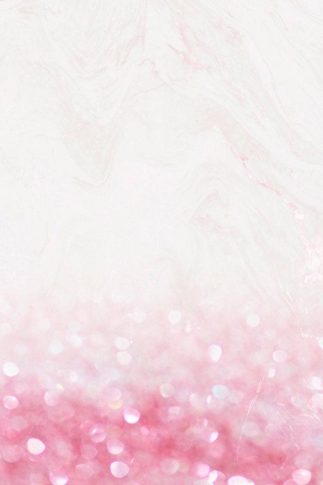 Pink glitter background, white marble luxury design