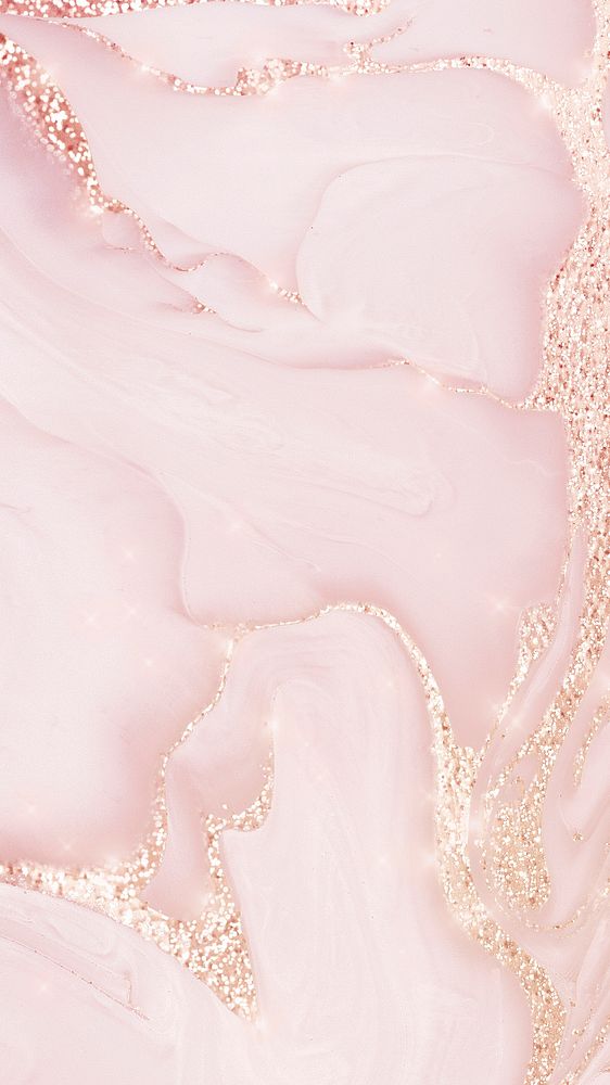 Aesthetic pink mobile wallpaper, gold glitter design