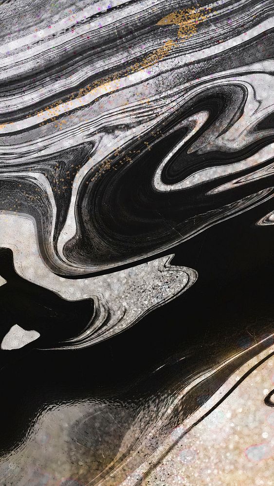 Aesthetic marble iPhone wallpaper, black and gray design