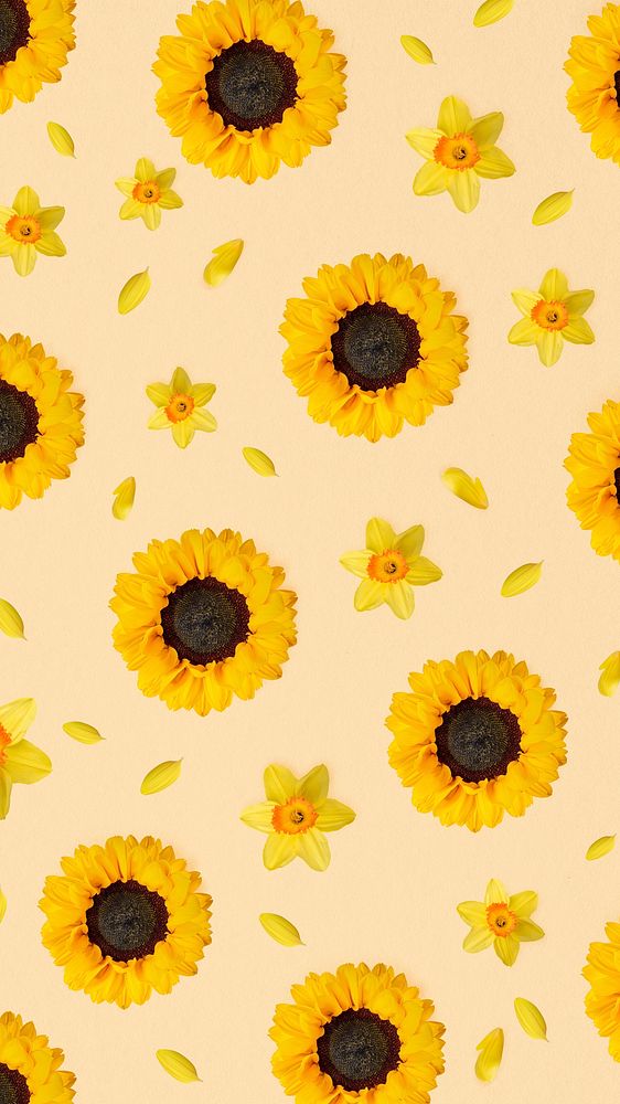 Cute floral phone wallpaper, botanical design
