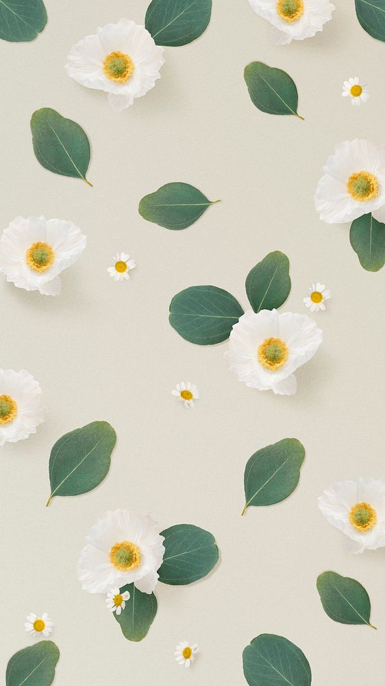 Cute floral mobile wallpaper, botanical design