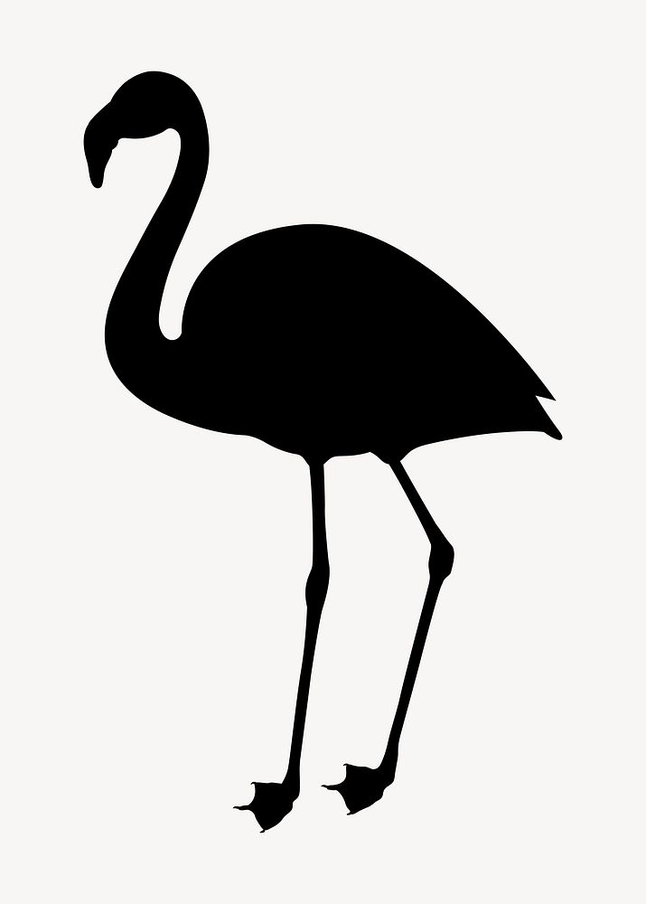 Flamingo silhouette illustration, animal clipart