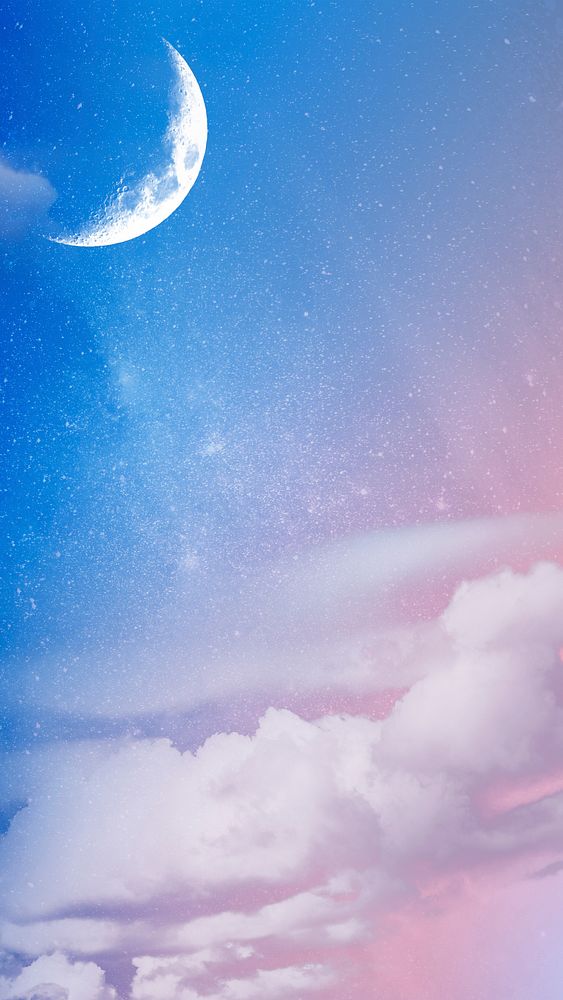 Aesthetic crescent moon iPhone wallpaper design