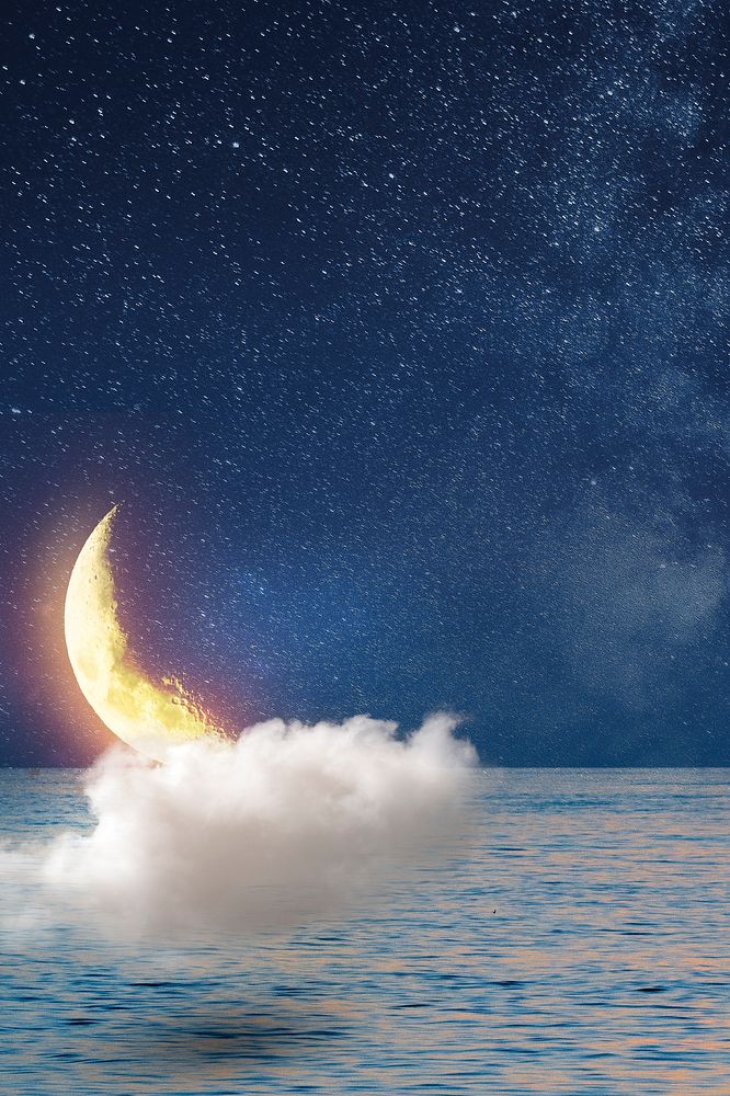 Ramadan aesthetic moon border background design 
