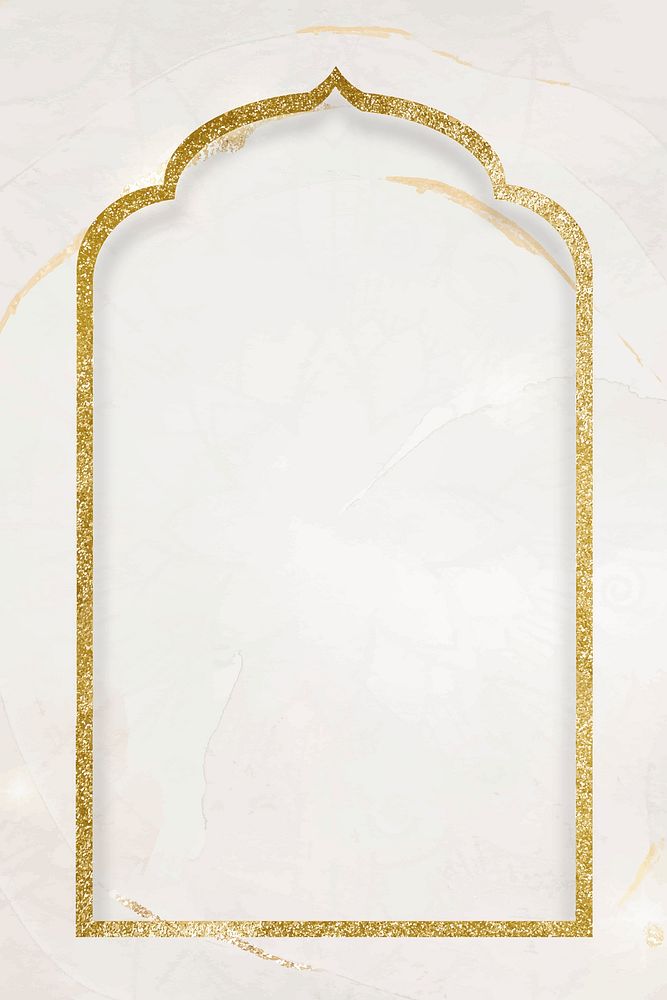 Gold Ramadan frame, masjid door design vector