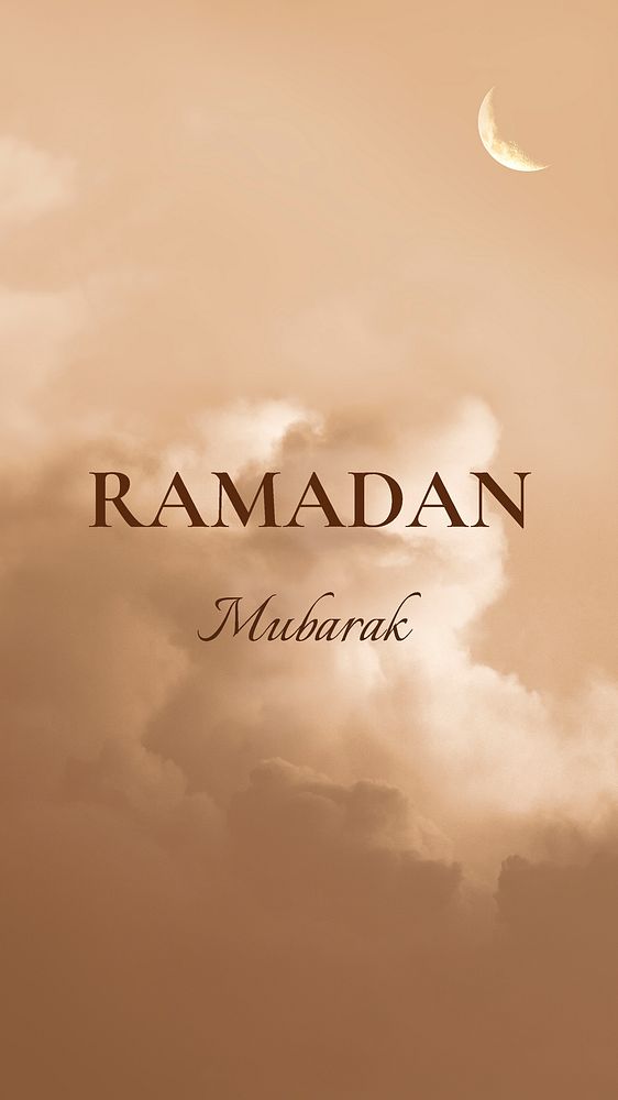 Aesthetic Ramadan Mubarak mobile wallpaper design