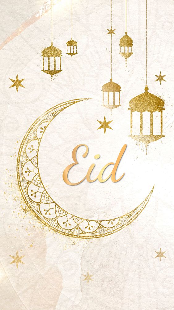 Eid Instagram story template, Islamic design, vector