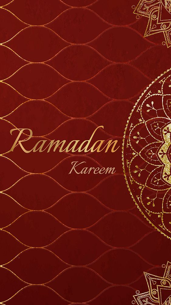 Ramadan Kareem iPhone wallpaper template, festive design, vector