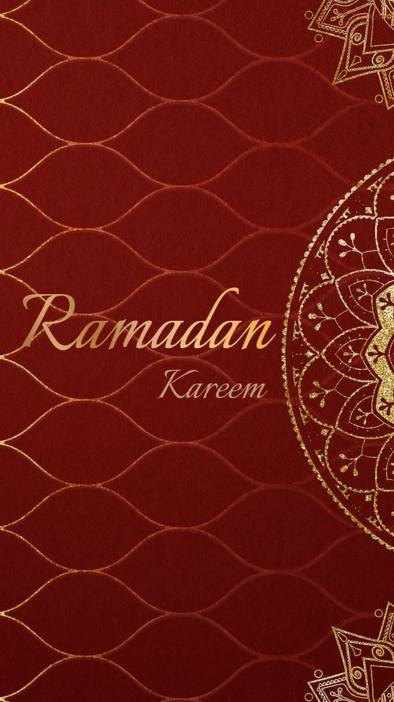 Gold Ramadan Kareem, mobile wallpaper design