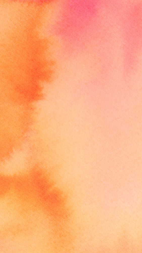 Gradient watercolor phone wallpaper, feminine orange design
