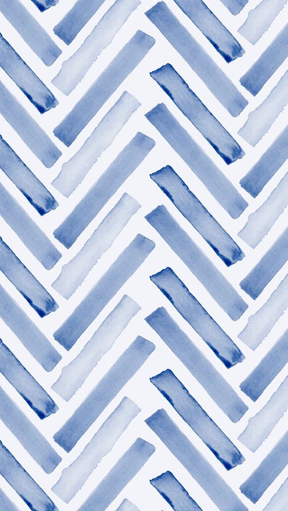 Aesthetic indigo watercolor phone wallpaper, gradient chevron design