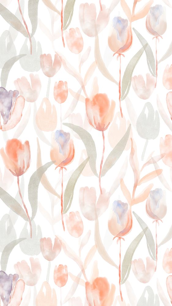 Flower mobile wallpaper, floral beige graphic