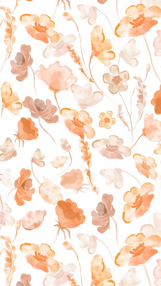 Flower phone wallpaper, floral beige graphic