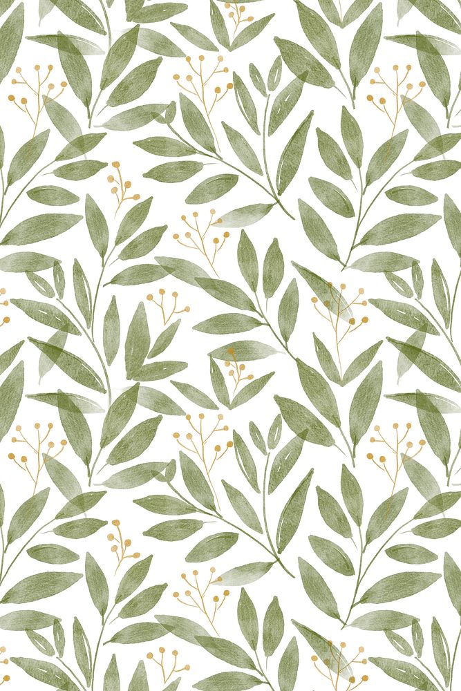 Botanical background, watercolor leaf graphic