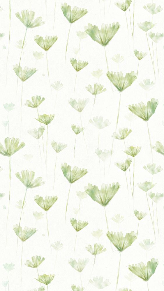 Green leaf mobile wallpaper, watercolor graphic