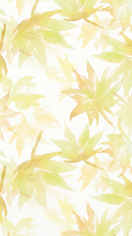 Autumn leaf iPhone wallpaper, watercolor graphic