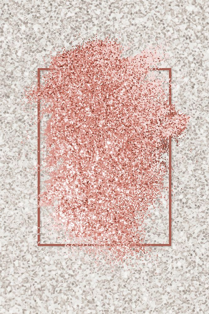 Pink gold glitter with a red frame on a glitter background